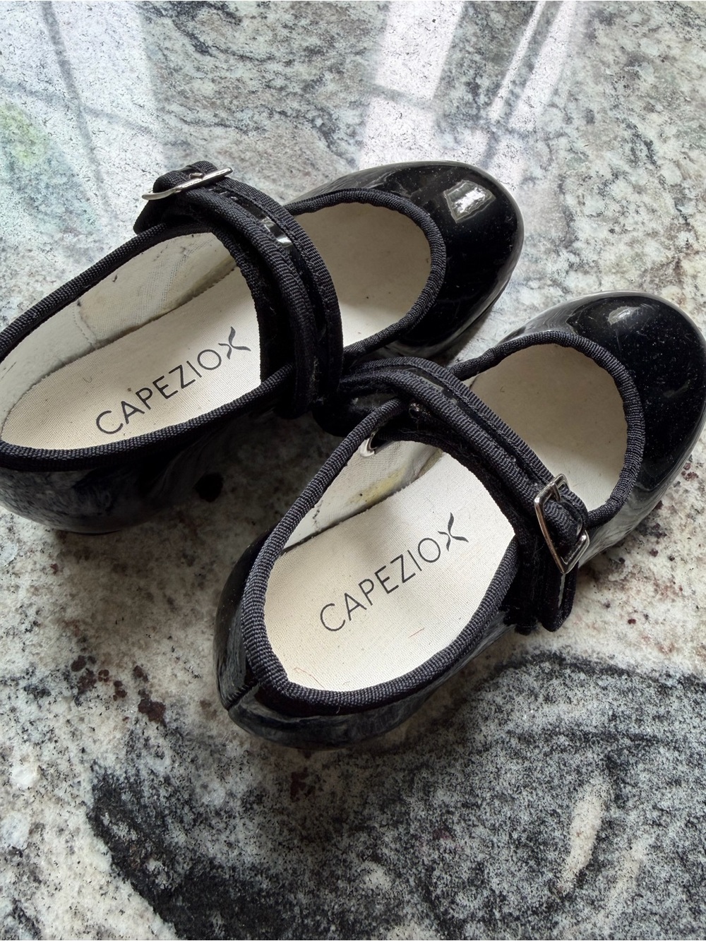 Capezio Black Patent Mary Jane Ballet Flats for Kids